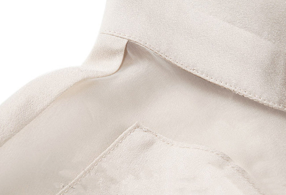 Women's Long Transparent Sleeves Collar Neck Shirt