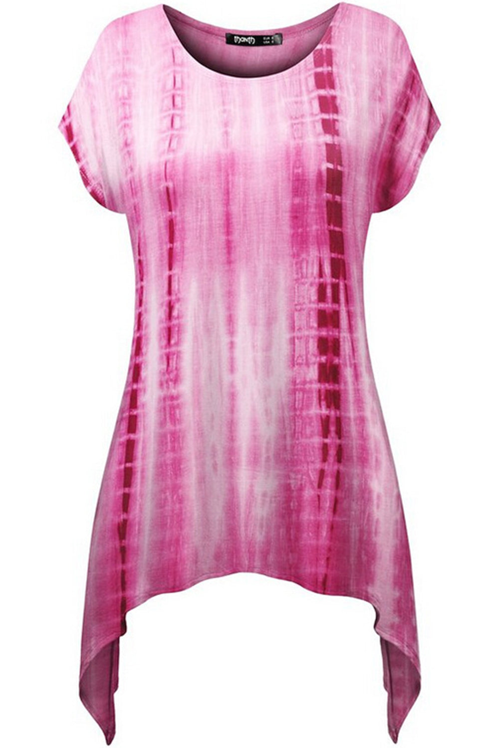Women Summer Printed V-shaped Top Pink