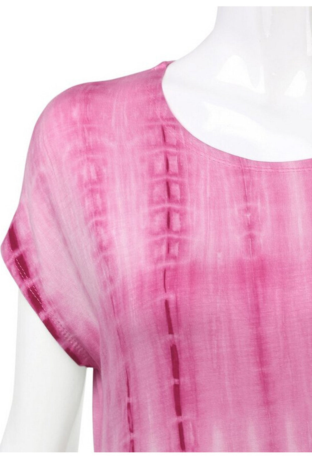 Women Summer Printed V-shaped Top Pink