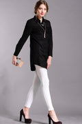 Women Lace Decorated Plus Size Shirt Black