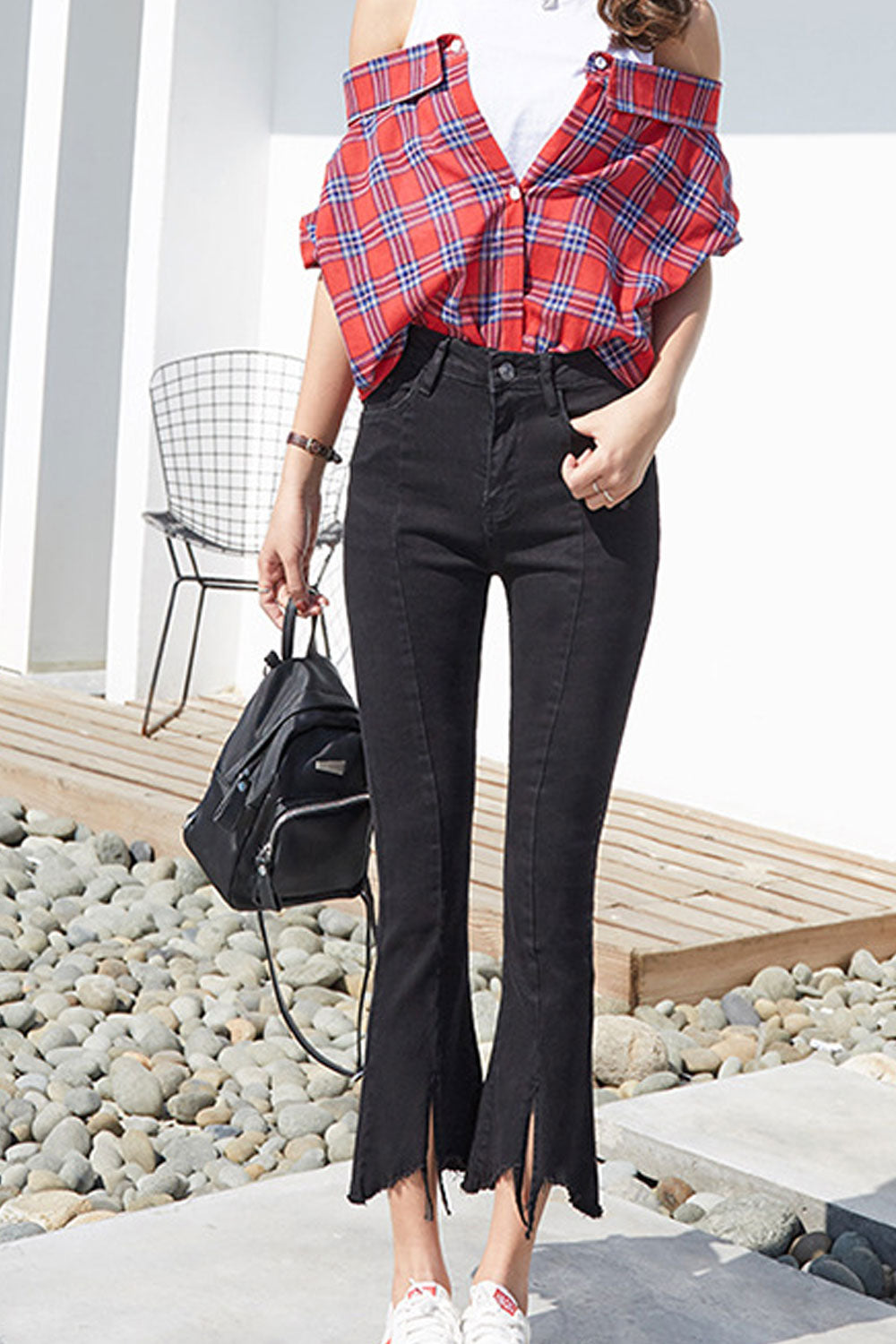 Women Tulip Ends High Length Jeans