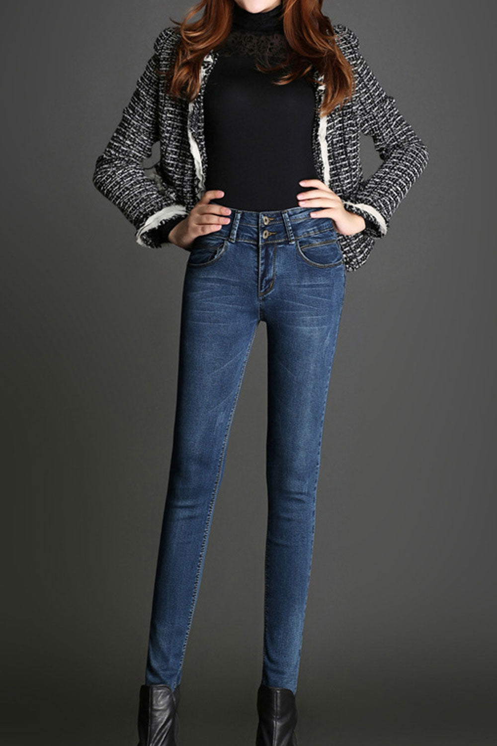 Women Slim Long Fitting Tight Jeans