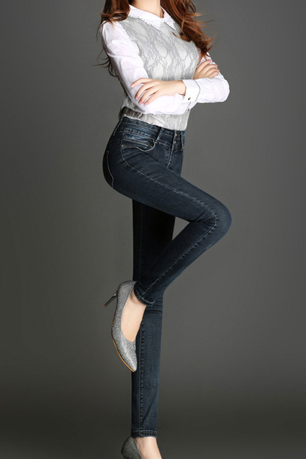 Women Slim Long Fitting Tight Jeans