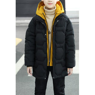 Kids Boys Solid Colored Thick Superb Casual Winter Season Long Sleeve Padded Jacket
