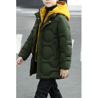 Kids Boys Solid Colored Thick Superb Casual Winter Season Long Sleeve Padded Jacket