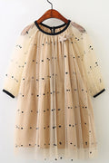 Kids Girls Round Neck Dotes Princess Summer Dress