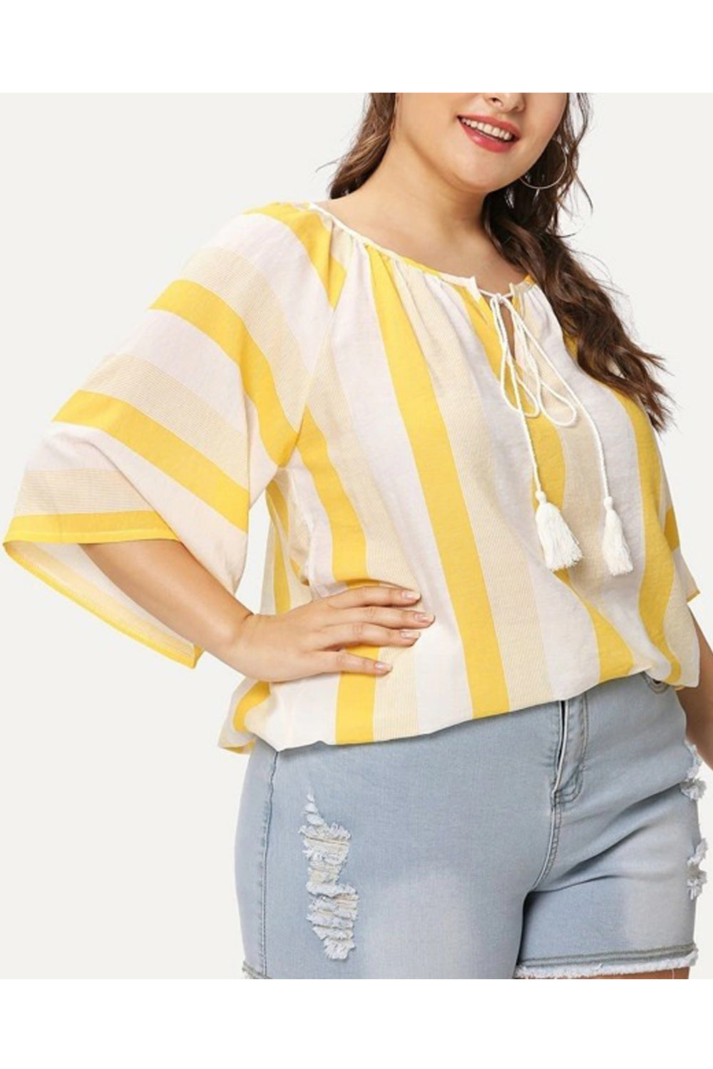 Women Loose Striped Soft Material Fashion Shirt
