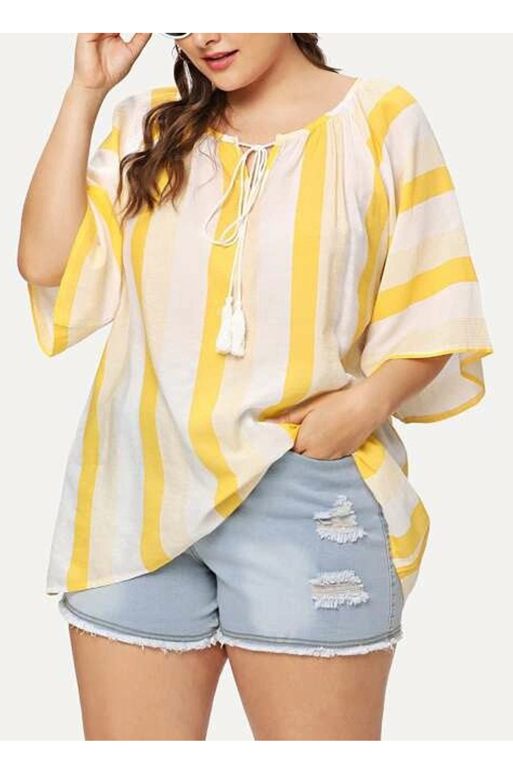 Women Loose Striped Soft Material Fashion Shirt