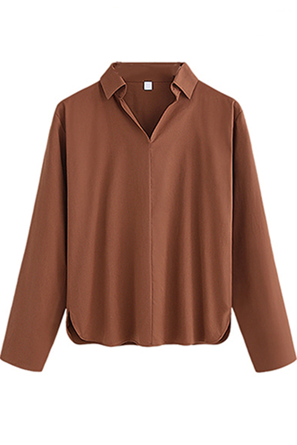 Women Collar V-Neck Pleated Breathable Casual Shirt