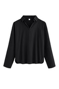 Women Collar V-Neck Pleated Breathable Casual Shirt