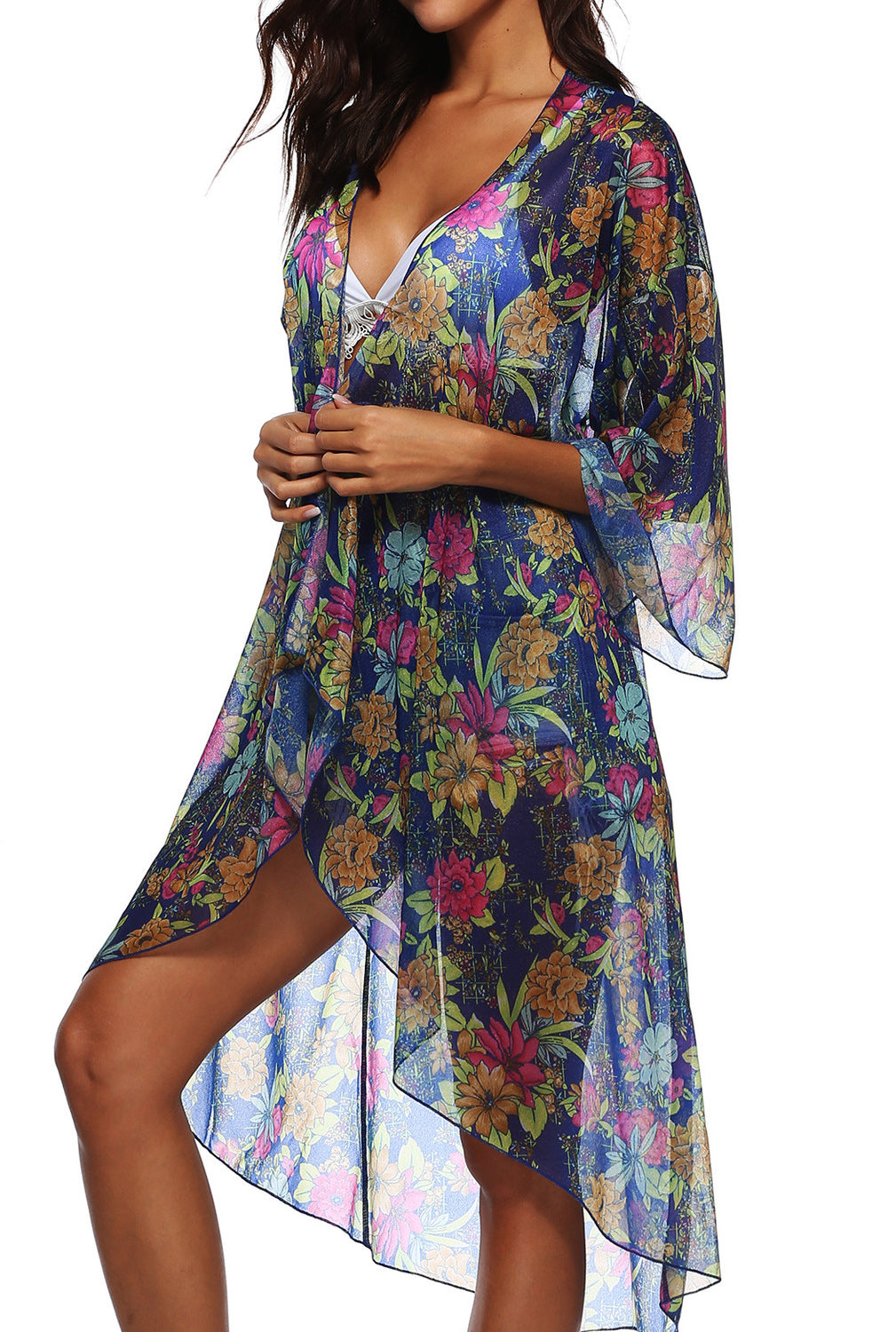 Women Irregular Hem Style Breathable Beach Cover-Up