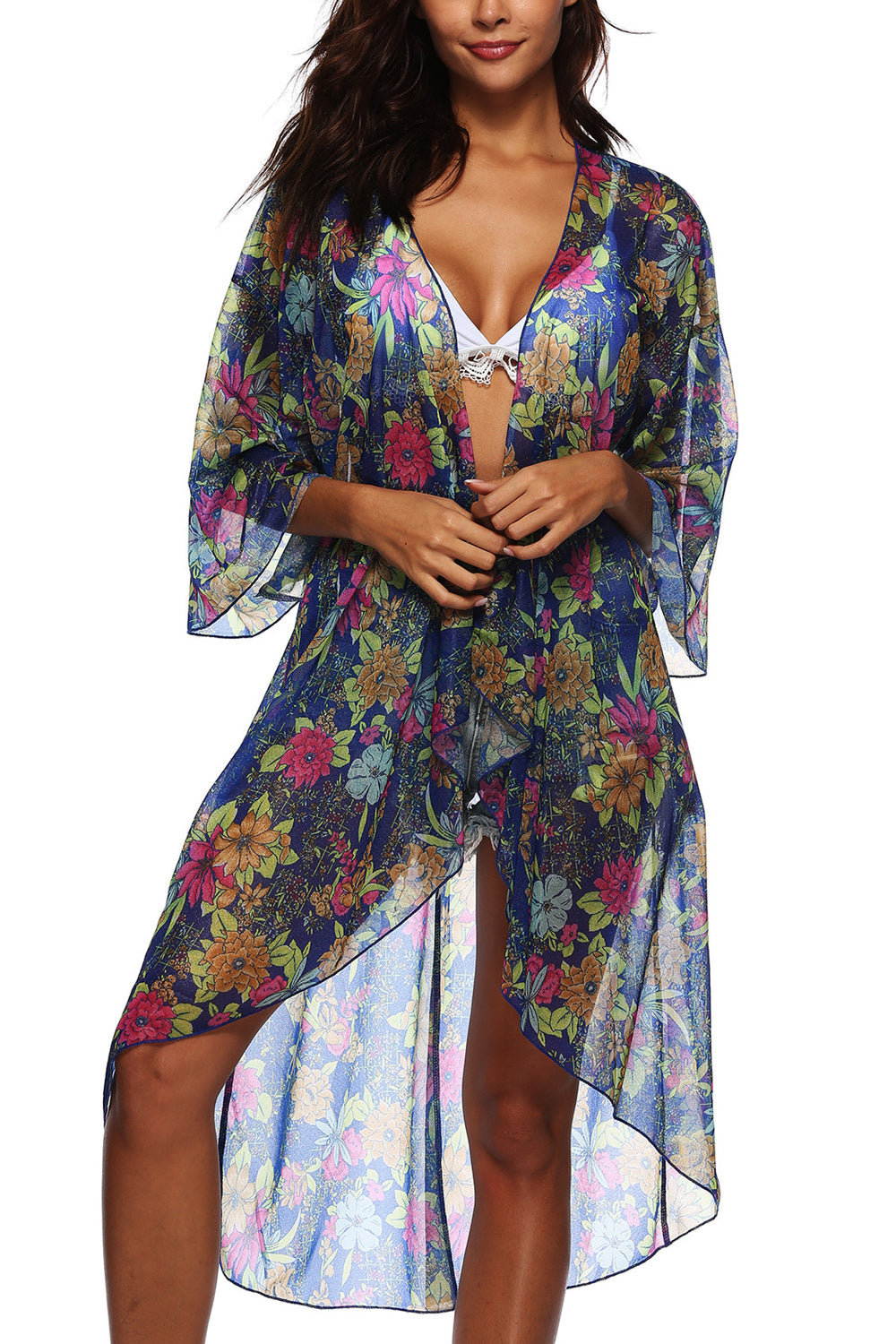 Women Irregular Hem Style Breathable Beach Cover-Up