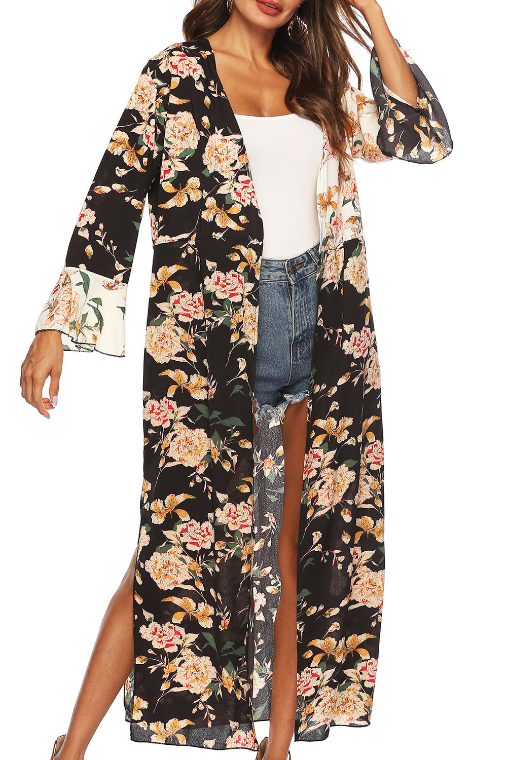 Women Beautiful & Pretty Flower Printed Full Length Cover-Up