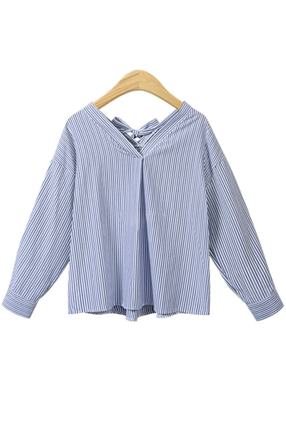 Women Stripes Loose Lace Attached Top