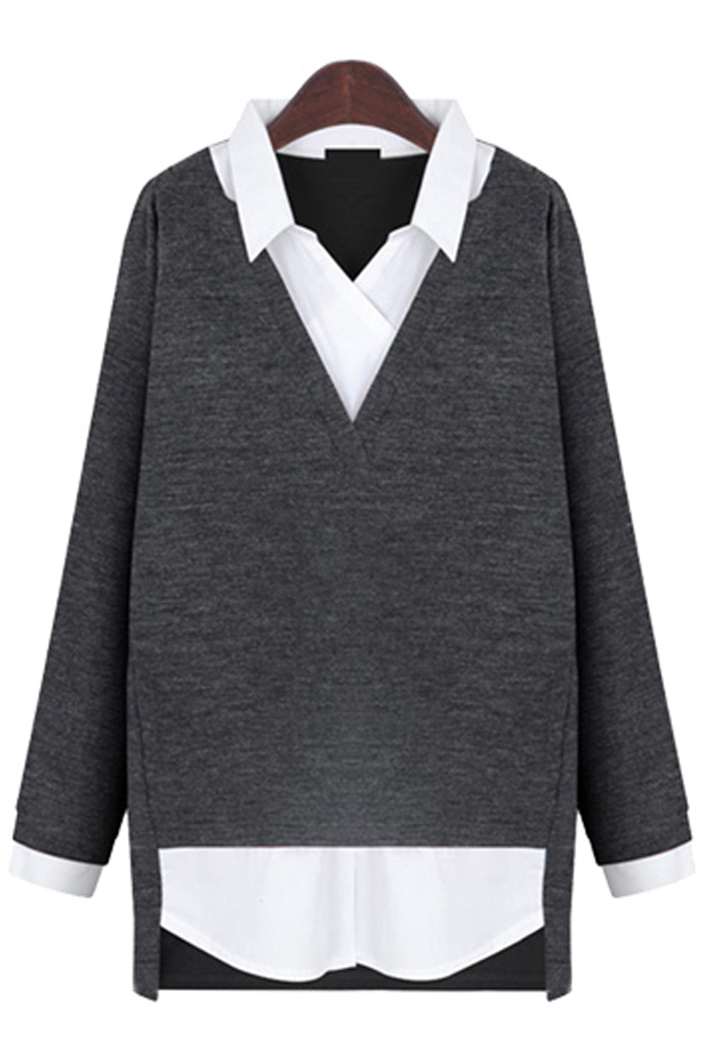 Women Long Sleeves V Neck Shape Top