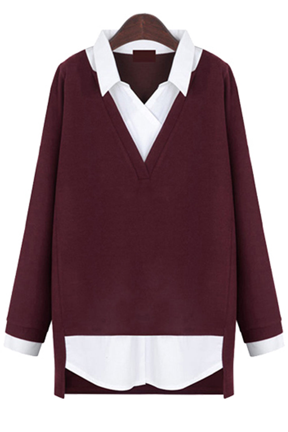Women Long Sleeves V Neck Shape Top