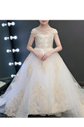 Kids Girls Beautiful Fluffy Tail Skirt Cap Sleeve Wedding Dress