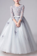 Kids Girls Princess Skirt Long Sleeve Party Dress