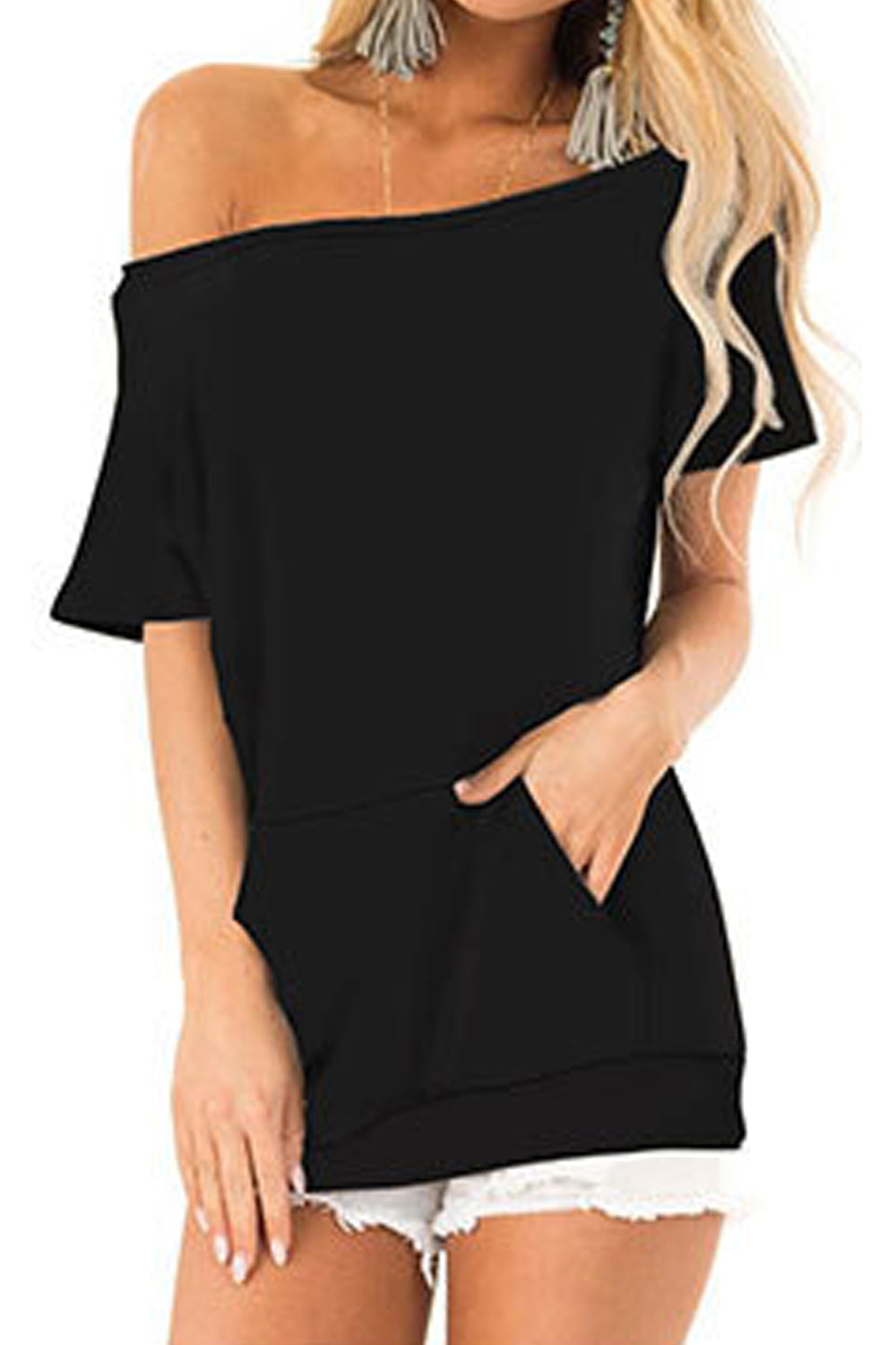 Women Off-Shoulder Solid Colored Pretty Top