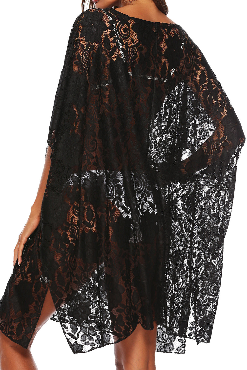 Women Breathable Round Neck Loose Fit Beach Cover-Up