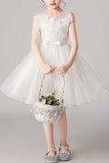 Kids Girls Sleeveless Flared Short Skirt Party Dress