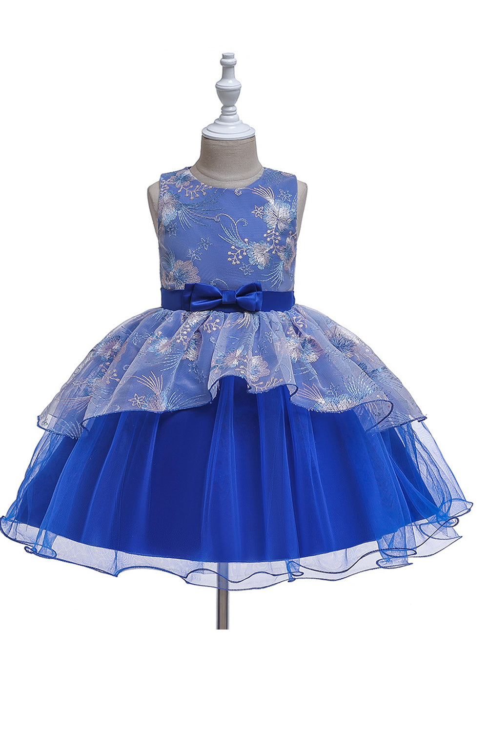 Kids Girls Sleeveless Round Neck Dress