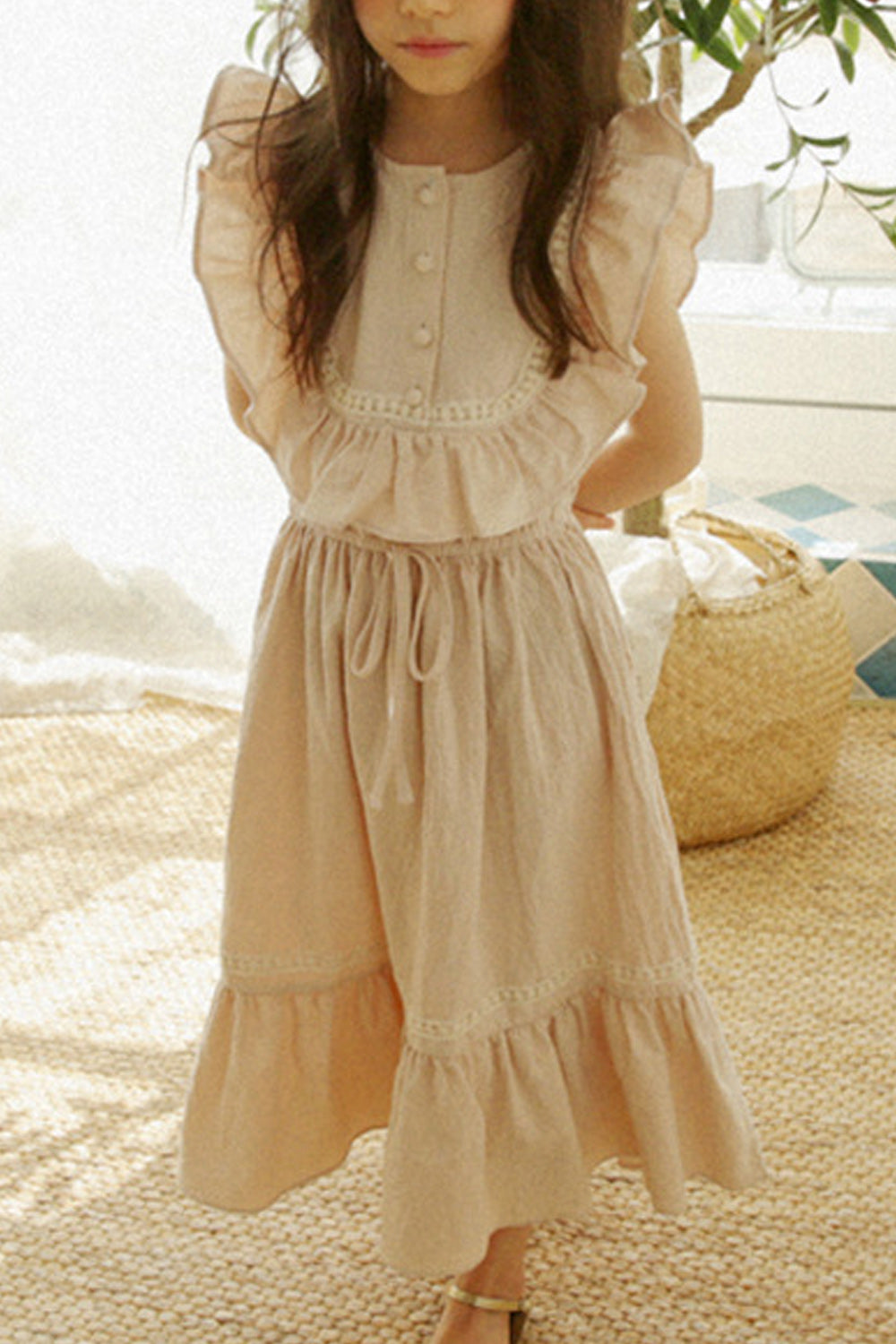 Kids Girls Ruffles Sleeves Dress