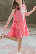 Kids Girls Plaid Pattern Flared Short Summer Dress