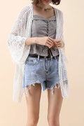 Women Knitted Hollow Solid Colored Breathable Cover-Up