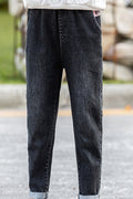 Kids Girls Straight Length Solid Colored Beautiful Jeans