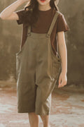 Kids Girls Solid Colored Short Sleeve Breathable Outfit Set