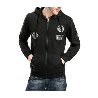 Men Beautiful Zipper Closure Solid Color Hoodie
