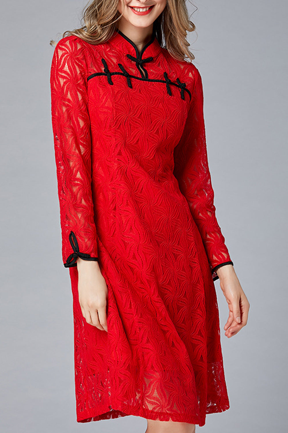 Women Halter Long Sleeve Lace Up Short Dress