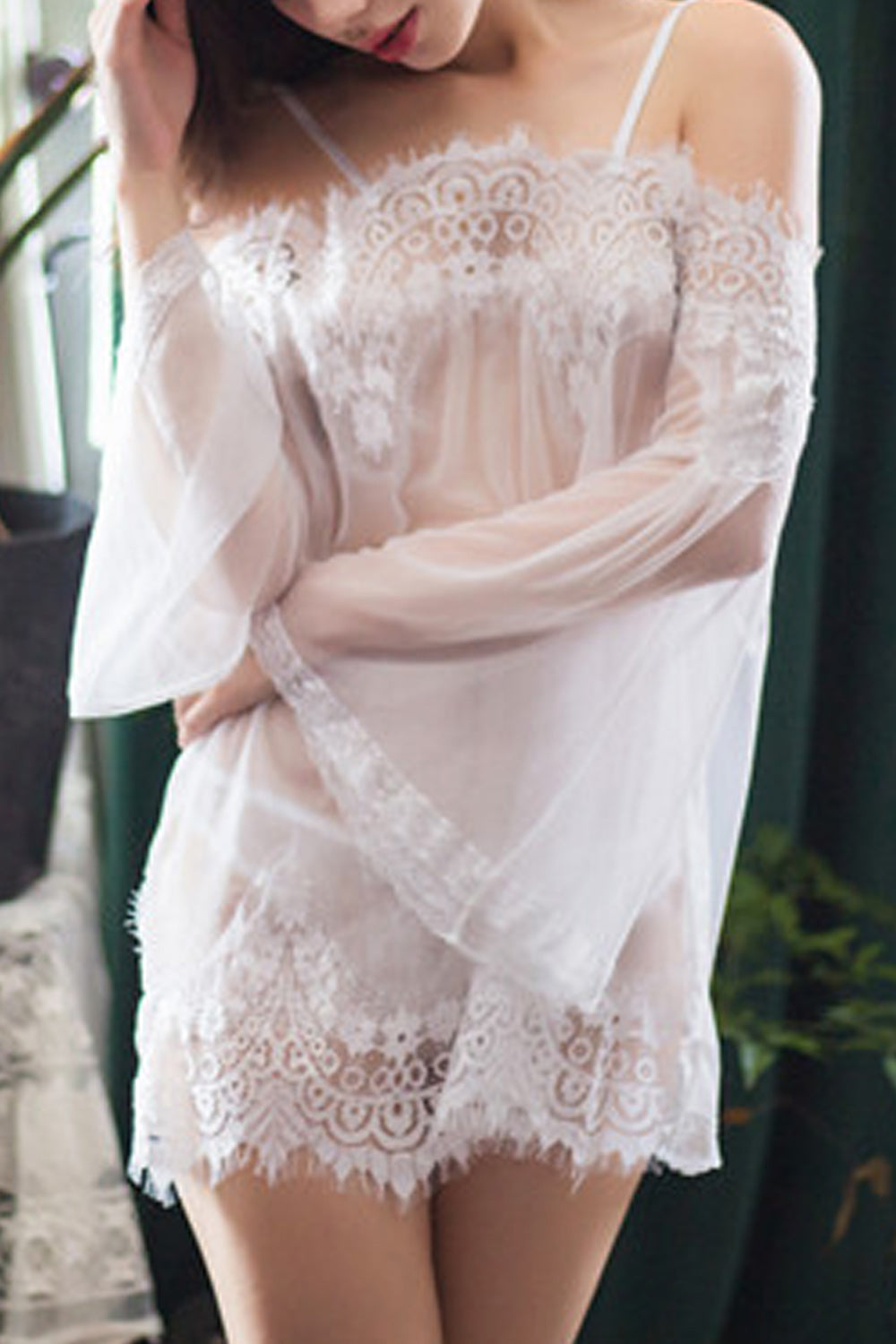 Women Breathable Chiffon Lace Styled Lingerie