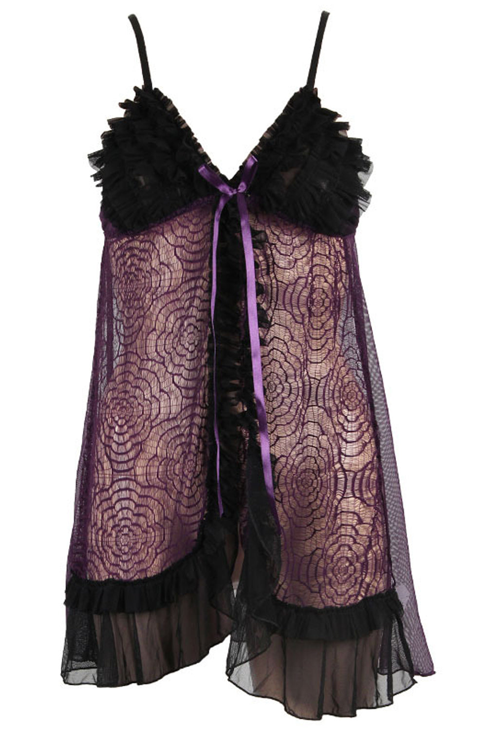 Women Stylish Lace Decorated Tie Knot Lingerie