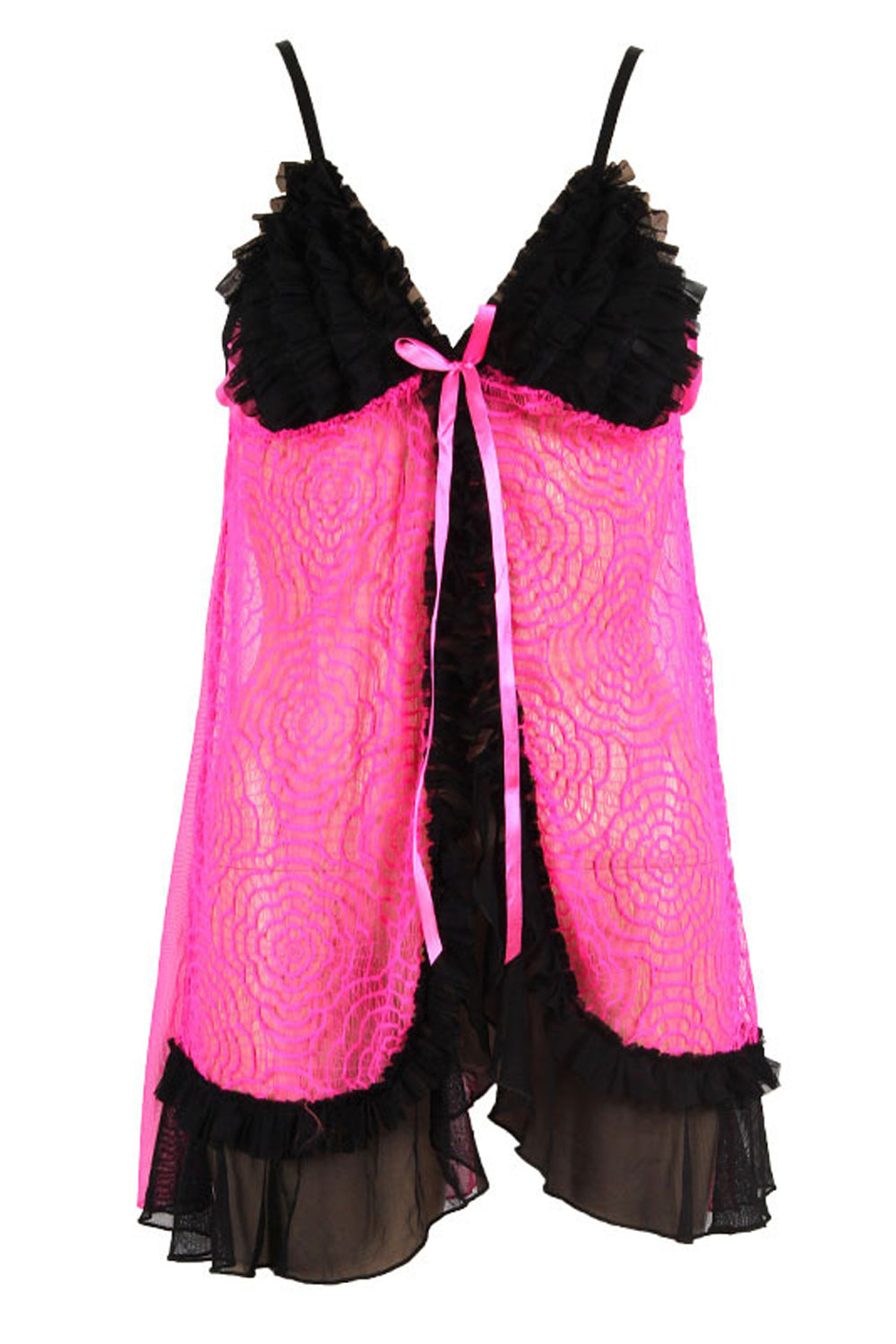 Women Stylish Lace Decorated Tie Knot Lingerie