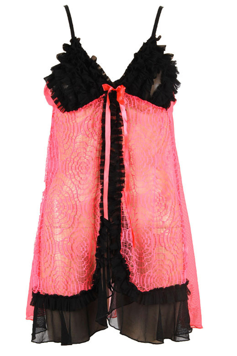 Women Stylish Lace Decorated Tie Knot Lingerie