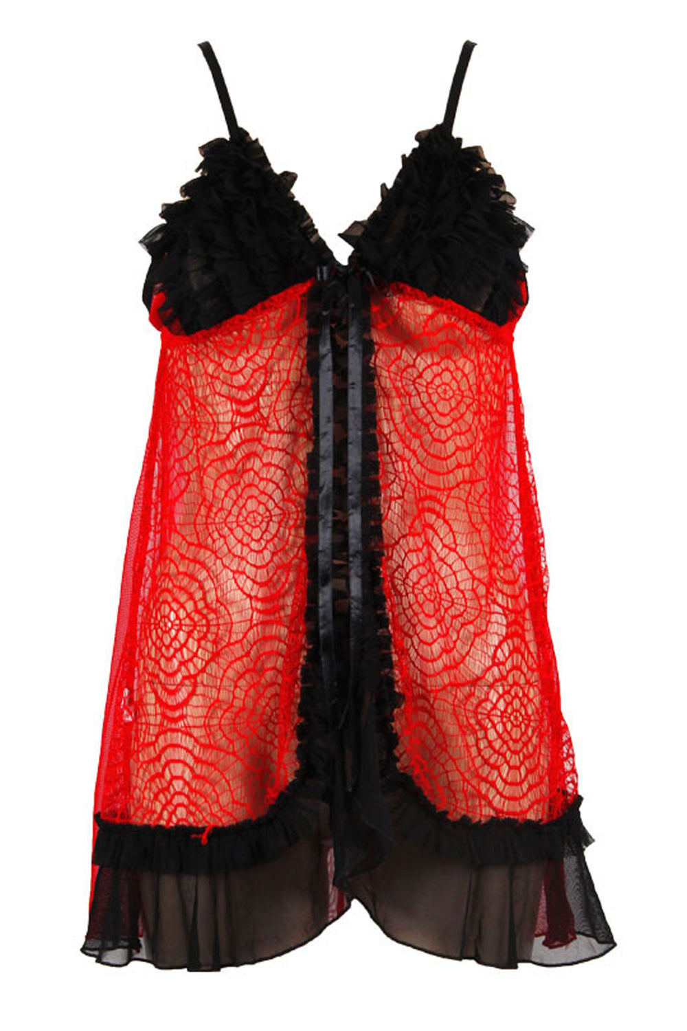 Women Stylish Lace Decorated Tie Knot Lingerie