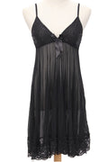 Women Solid Pattern Lace Hem Beautiful Lingerie