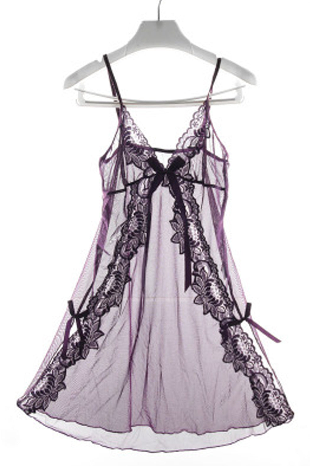 Women Decent Lace Styled Bust Thin Strap Solid Colored Lingerie
