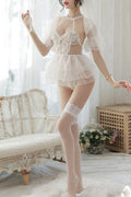 Women Thin Breathable Cool Solid Pattern Embroidered Lingerie