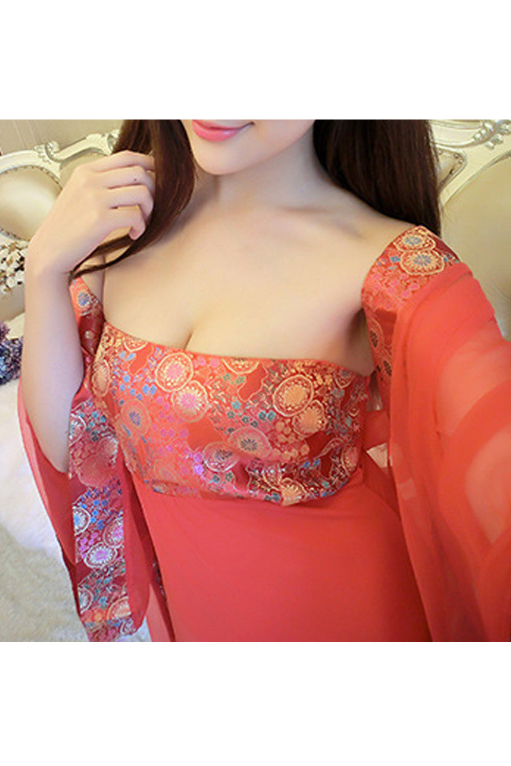 Women Solid Colored Beautiful Printed Style Breathable Lingerie