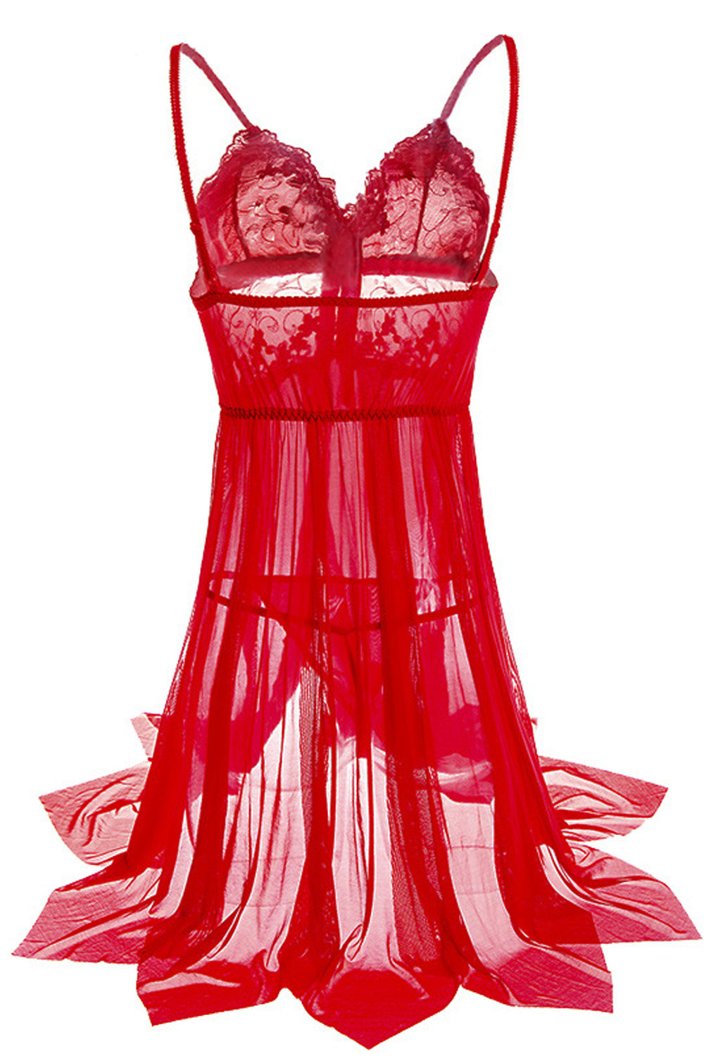 Women Pretty Solid Pattern Ribbon Attached Beautiful Lightweight Lingerie