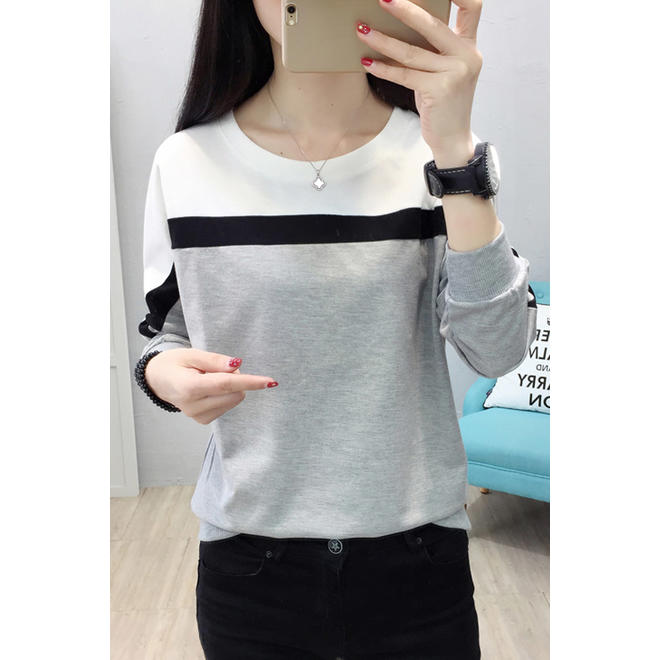 Women Warm & Thick Long Sleeve Easy Round Neck Delightful Solid Colored Winter Casual Shirt