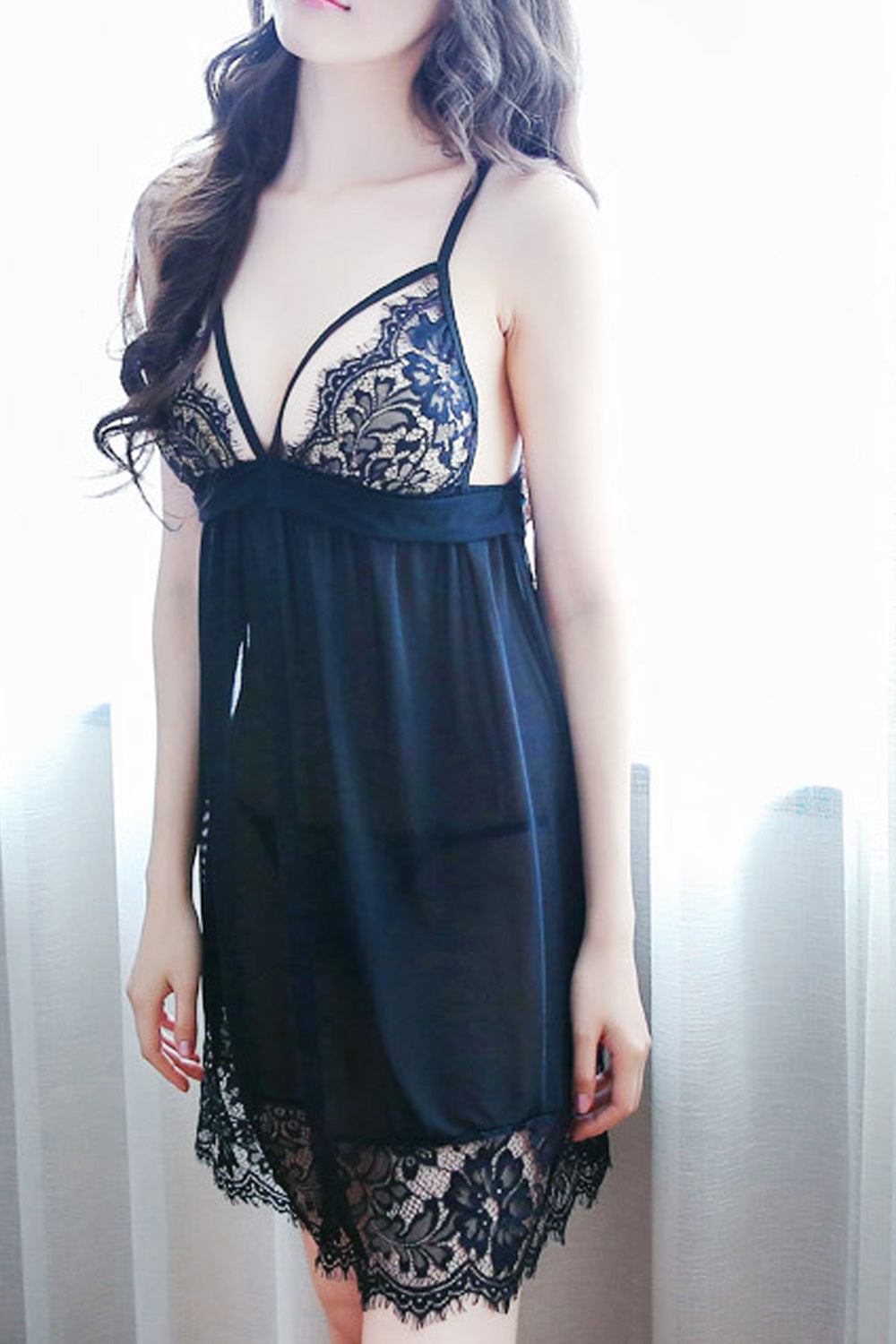 Women Lace Hem Halter Neck Breathable Classy Lingerie