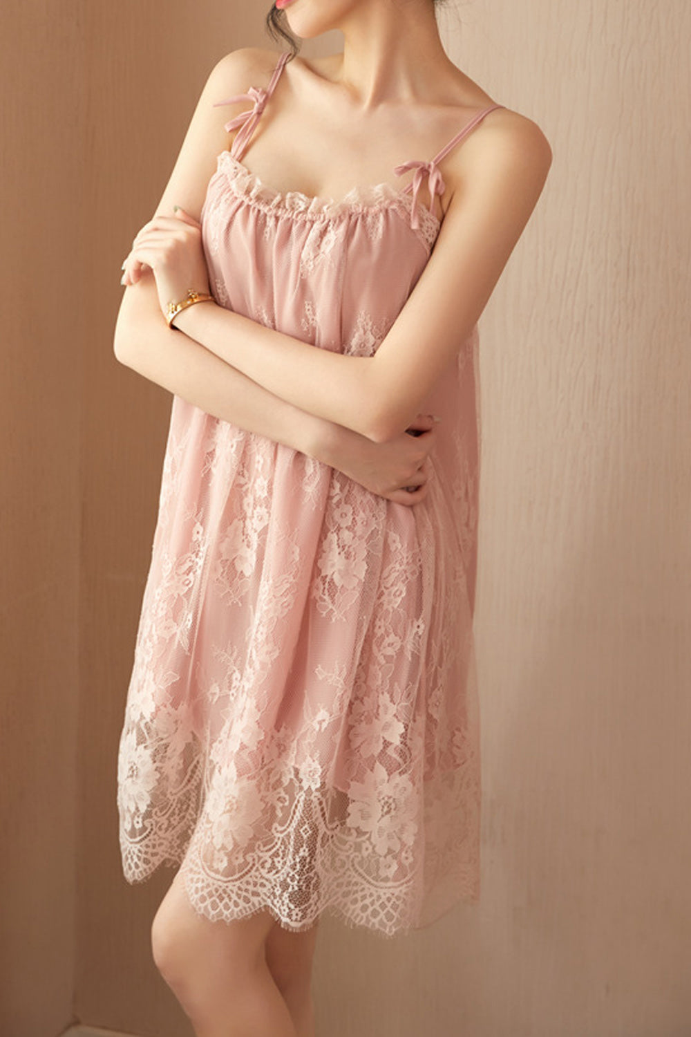 Women Solid Colored Elegant Strap Neck Breathable Loose Fit Lingerie