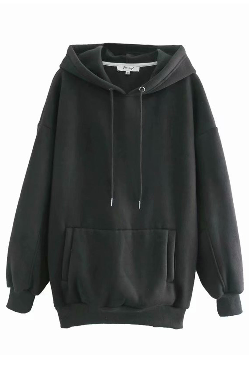 Women Solid Adjustable Hat Pouch Pocket Elasticated Hoodie