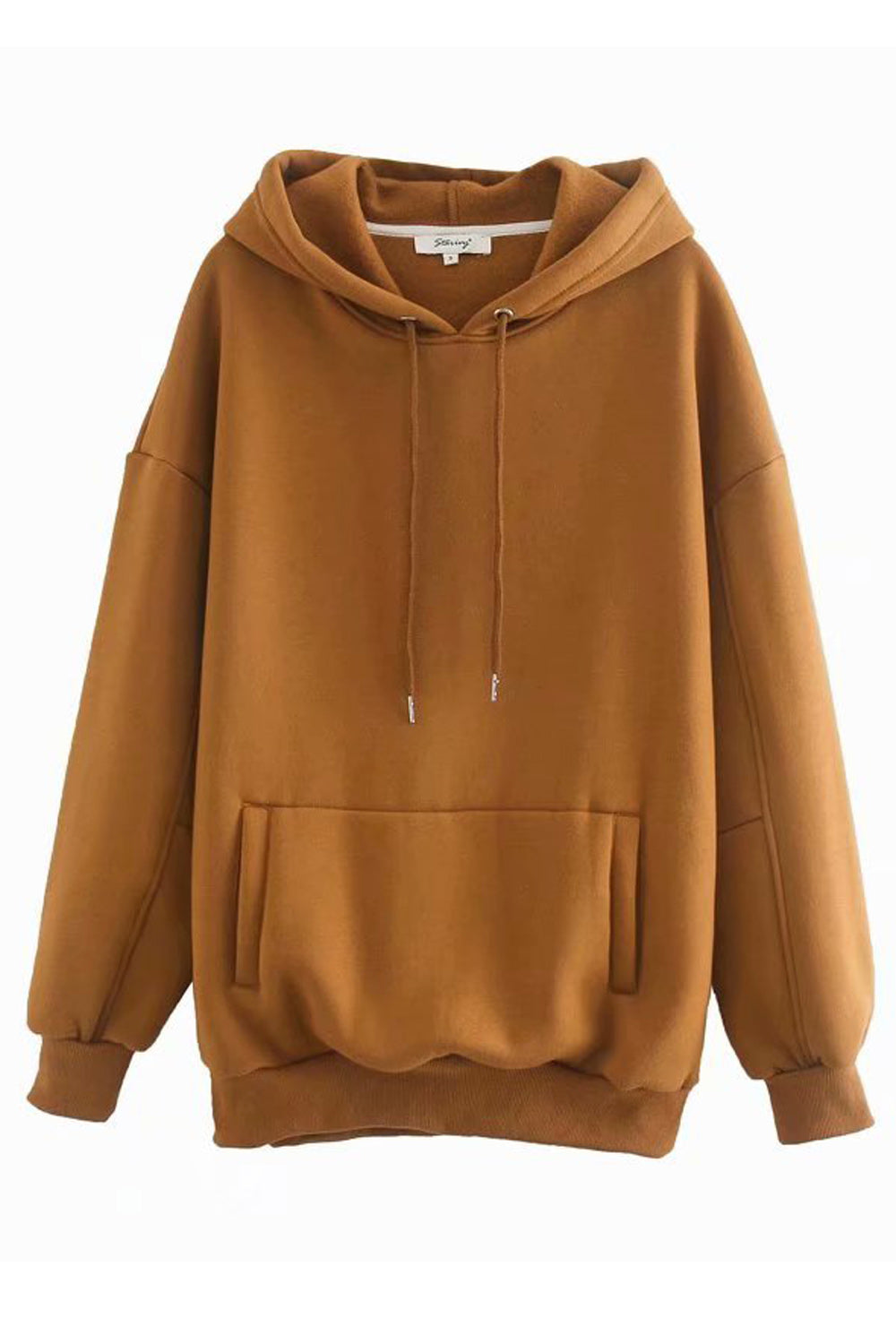 Women Solid Adjustable Hat Pouch Pocket Elasticated Hoodie