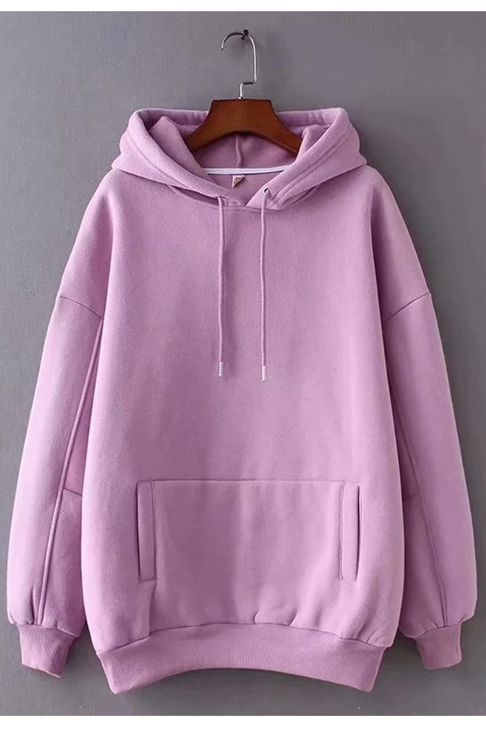 Women Solid Adjustable Hat Pouch Pocket Elasticated Hoodie
