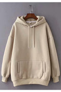 Women Solid Adjustable Hat Pouch Pocket Elasticated Hoodie